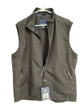 Women's Lands' End Black Sleeveless Zip-Up Vest